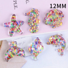 12MM Seahorse shell starfish resin Snaps Buttons