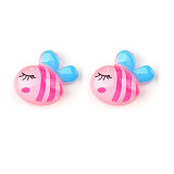 Cartoon Pink bee  flat bottom mobile phone case hair clip accessories DIY resin accessories