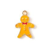 10pcs/lot  High-quality Alloy Gingerbread Man Christmas Cartoon Necklace Pendant Bracelet diy pendant Alloy oil dripping accessories
