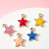 10pcs/lot  High-quality Alloy Diy alloy electroplating oil dripping accessories colorful star pendant pendant bracelet small pendant