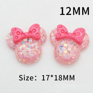 12MM Cartoon Bright Pink Flower Minnie resin ornaments Snaps Buttons