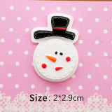 Christmas Snowman flat bottom mobile phone case hair clip accessories DIY resin accessories