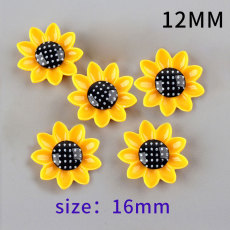 12MM Sunflower resin ornaments Snaps Buttons