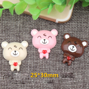 Cartoon Love Bear resin suitable for 18MM Snaps Buttons