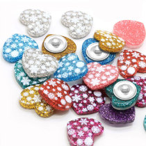 Shining Pink Love resin suitable for 18MM Snaps Buttons