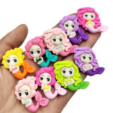 Cartoon mermaid princess resin suitable for 18MM Snaps Buttons