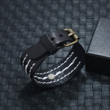 Cowhide bracelet Simple men's bracelet Leather genuine leather bracelet for 18MM jewelry snap