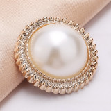 21MM Pearl flower enamel rhinestones  resin  snap buttons
