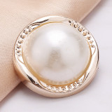 21MM Pearl flower enamel rhinestones  resin  snap buttons