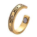 Stainless steel creative ring magnetic health care ring rose gold magnet open ring gold silver