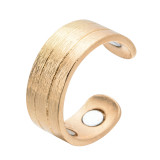Stainless steel creative ring magnetic health care ring rose gold magnet open ring gold silver