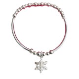 Christmas Snow Transfer Beads Handstring Simple Bracelet Personality Silver Hand Jewelry