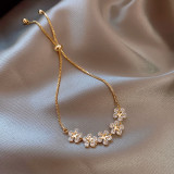 Flower Star Diamond Alloy Adjustable Length Bracelet