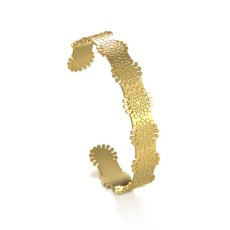 Stainless steel 14k gold hollow snowflake panel opening adjustable bracelet