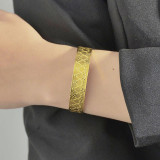 Stainless steel five pointed star embellished opening adjustable bracelet