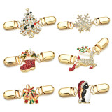 Christmas brooch ornaments Santa Claus snowflake piece cardigan clip anti slip sweater clip