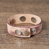 Vintage Noosa detachable diy button cowhide bracelet personality bracelet  18MM Snaps button jewelry wholesale