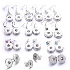 Snaps button jewelry wholesale metal Snaps earring  fit 18MM 20MM chunks