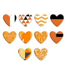 Pretty Orange lattice Love pattern Heart Photo Resin snap button  fit 18mm snap jewelry