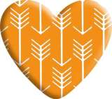 Pretty Orange lattice Love pattern Heart Photo Resin snap button  fit 18mm snap jewelry