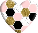 Pretty Pink lattice Love pattern Heart Photo Resin snap button  fit 18mm snap jewelry