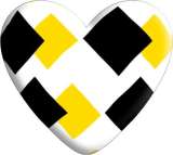 Pretty Yellow lattice Love pattern Heart Photo Resin snap button  fit 18mm snap jewelry