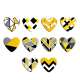 Pretty Yellow lattice Love pattern Heart Photo Resin snap button  fit 18mm snap jewelry