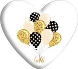 Pretty balloon lattice Love pattern Heart Photo Resin snap button  fit 18mm snap jewelry