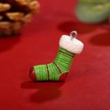 Santa Claus Christmas Socks Resin Accessories Pendant DIY Earrings Bracelet Pendant