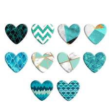 Pretty Blue lattice Love pattern Heart Photo Resin snap button  fit 18mm snap jewelry