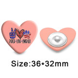 Pretty lattice Love pattern Heart Photo Resin snap button charms  fit 18mm snap jewelry