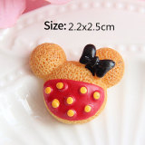 Cartoon Mickey Mouse Bread Biscuit resin suitable  18MM snap button charms
