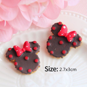 Cartoon Mickey Mouse Bread Biscuit resin suitable  18MM snap button charms
