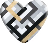 Pretty grey lattice Love pattern Heart Photo Resin snap button  fit 18mm snap jewelry