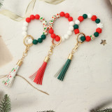 Christmas New Silicone Bead Bracelet Wood Bead Bracelet Christmas Gift Silicone Bead Bracelet