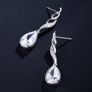 Water Drop 3A Zircon Earrings