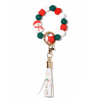 Christmas New Silicone Bead Bracelet Wood Bead Bracelet Christmas Gift Silicone Bead Bracelet