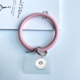 Silicone bracelet candy solid color universal all mobile phone case bracelet mobile phone accessories fit 20MM snap button jewelry