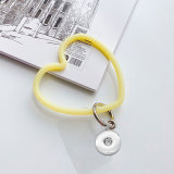 Silicone love bracelet candy solid color universal all mobile phone case bracelet mobile phone accessories fit 20MM snap button jewelry