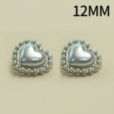 12mm Pearl Love Metal snap button  DIY jewelry