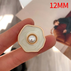 12MM pearl cream white Metal snap button  DIY jewelry