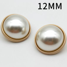 12MM matt gold pearl Metal snap button  DIY jewelry