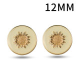 12MM Sunflower painting oil Metal snap button  DIY jewelry