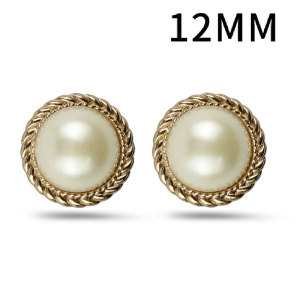 12MM Gold Silver Pearl Round Metal snap button  DIY jewelry