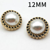 12MM matt gold pearl Metal snap button  DIY jewelry