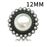 12MM Retro Style Pearl Metal snap button  DIY jewelry
