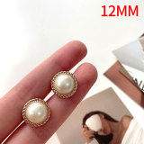 12MM Gold Silver Pearl Round Metal snap button  DIY jewelry