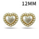 12mm Pearl Love Metal snap button  DIY jewelry