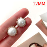 12MM Gold Silver Pearl Round Metal snap button  DIY jewelry