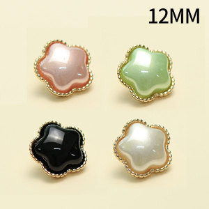 12MM Five pointed star  imitation pearl Metal snap button  DIY jewelry